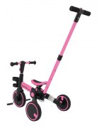 SporTrike Tricicleta pentru copii Roz 3 in 1 cu pedale roti din cauciuc scaun reglabil in 2 trepte suport pahar maner reglabil pe inaltime si detasabil