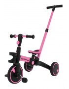 SporTrike Tricicleta pentru copii Roz 3 in 1 cu pedale roti din cauciuc scaun reglabil in 2 trepte suport pahar maner reglabil pe inaltime si detasabil