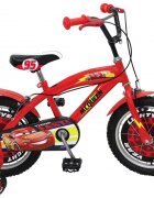 Stamp Bicicleta copii Cars 16 inch varsta 5-7 ani inaltimea recomandata 104-110 cm scaun si ghidon ajustabile pe inaltime roti ajutatoare frana de mana pe ambele roti