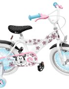 Stamp Bicicleta pentru fetite Mash up Minnie 16 inch varsta 5-7 ani inaltime recomandata 104-110 cm scaun ajustabil roti ajutatoare jante si spite din otel pinion fix frana de mana pe ambele roti