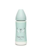 Suavinex Biberon 360 ml cu tetina rotunda din silicon Hygge debit dens pisica verde