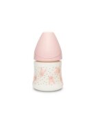 Suavinex Biberon cu tetina rotunda din silicon debit lent iepuras roz Hygge 150 ml