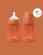 Suavinex Biberon din silicon 240ml Colour Essence SX Pro debit mediu rosu