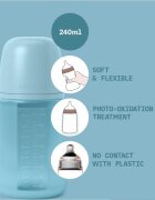 Suavinex Biberon din silicon 240ml Colour Essence SX Pro debit mediu transparent