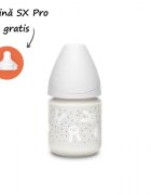 Suavinex Biberon din sticla cu debit lent iepuras gri Hygge 120 ml