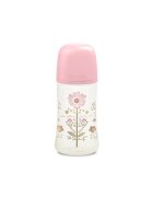 Suavinex Set biberon 270 ml cu suzeta 0-6m si lantisor roz-gold premium