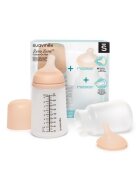 Suavinex Set biberon anticolici si tetina cu debit mediu plus saculet silicon Zero Zero 270 ml