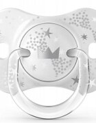 Suavinex Set cadou biberon 270 ml + suzeta 0-6m si clema Spread Joy Silver Premium