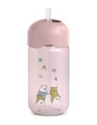 Suavinex Sticla de apa fara picurare Bears 340 ml roz