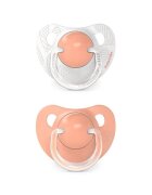 Suavinex Suzeta anatomica din silicon 2 buc pentru 6-18 luni Dreams piersica