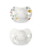 Suavinex Suzeta fiziologica SX Pro din silicon 2 buc 0-6 luni A Walk in the Park gri