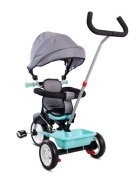 Sun Baby Tricicleta pentru copii 017 Fresh Turquoise Grey cu sezut reversibil 360 control al directiei roti din spuma eva suport pentru picioare pliabil