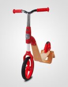 Sun Baby Trotineta pentru copii 006 EVO 360 Red transformabila in bicicleta de echilibru fara pedale vasrta 3-5 ani greutatea maxima 20 kg roti mari cauciucate frana de picior pe roata din spate