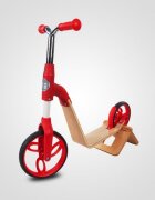 Sun Baby Trotineta pentru copii 006 EVO 360 Red transformabila in bicicleta de echilibru fara pedale vasrta 3-5 ani greutatea maxima 20 kg roti mari cauciucate frana de picior pe roata din spate