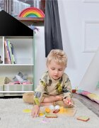 Suporto Biblioteca copii Organizator tip casuta cu raft pentru carti din lemn MDF verde
