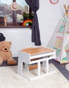 Suporto Birou pentru copii reglabil din MDF cu scaunel reglabil si spatiu de depozitare