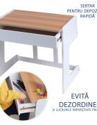 Suporto Birou pentru copii reglabil din MDF cu scaunel reglabil si spatiu de depozitare