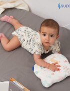 Suporto Fata de perna din bumbac pentru bebelusi Alb model cu iepurasi