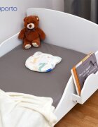 Suporto Fata de perna din bumbac pentru bebelusi Alb model cu iepurasi
