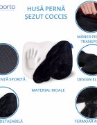 Suporto Husa de schimb pentru perna ortopedica sezut coccis din spuma cu memorie