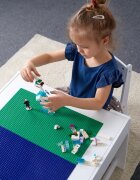 Suporto Masa cu scaune pentru copii si tabla compatibila cu piese Lego din MDF alb-gri 3-6 ani