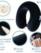 Suporto Perna clasica neagra pentru gat Travel din spuma cu memorie