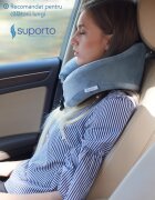 Suporto Perna de calatorie gri arcuita cu suport inalt Travel din spuma cu memorie