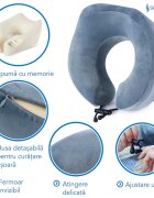 Suporto Perna de calatorie gri arcuita cu suport inalt Travel din spuma cu memorie