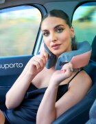 Suporto Perna de calatorie roz Travel Companion din spuma cu memorie