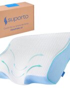 Suporto Perna de dormit anatomica si ortopedica cu suport cervical din spuma cu memorie Albastra