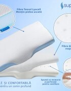 Suporto Perna de dormit anatomica si ortopedica cu suport cervical din spuma cu memorie Albastra