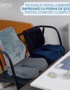 Suporto Perna lombara din spuma cu memorie Slim Neagra