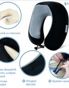 Suporto Perna ortopedica de calatorie din spuma cu memorie Travel Neo gri cu negru