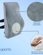 Suporto Perna ortopedica lombara completa pentru postura si dureri de spate Gri