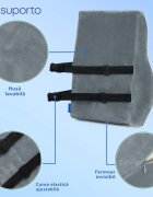 Suporto Perna ortopedica lombara completa pentru postura si dureri de spate Gri
