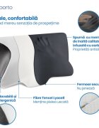 Suporto Perna ortopedica pentru cervicala din spuma cu memorie si extensii - cu infuzie de carbon