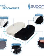 Suporto Perna ortopedica pentru sezut si coccis din spuma cu memorie si cu perforatii