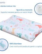 Suporto Perna ortopedica si hipoalergenica din spuma cu memorie 2-9 ani Iepurasi husa din bumbac 2 inaltimi pentru dormit si suport cervical