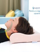 Suporto Perna ortopedica si hipoalergenica din spuma cu memorie 2-9 ani Roz husa din bumbac 2 inaltimi pentru dormit si suport cervical