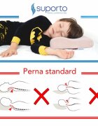 Suporto Perna ortopedica si hipoalergenica din spuma cu memorie 2-9 ani Roz husa din bumbac 2 inaltimi pentru dormit si suport cervical