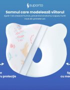 Suporto Perna pentru formarea capului Alb Ursulet model cu iepurasi 0-12 luni impotriva plagiocefaliei ortopedica si hipoalergenica din spuma cu memorie husa din bumbac