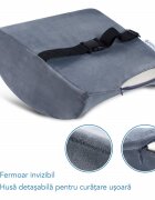 Suporto Set 2 perne ortopedice Coccis perna lombara si perna pentru sezut din spuma cu memorie gri
