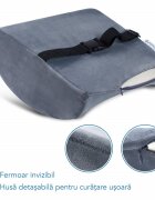 Suporto Set 2 perne ortopedice cu fermitate extra perna lombara si perna pentru sezut din spuma cu memorie gri
