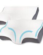 Suporto Set 2 perne ortopedice cu suport pentru gat din spuma cu memorie cu perforatii 60 x 34 x 117 cm