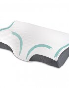 Suporto Set 2 perne ortopedice cu suport pentru gat din spuma cu memorie cu perforatii 60 x 34 x 117 cm