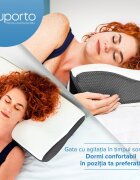 Suporto Set 4 perne cu suport pentru gat din spuma cu memorie 60 x 34 x 117 cm cu perforatii