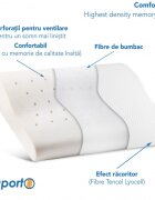 Suporto Set 4 perne ortopedice din spuma cu memorie 55 x 35 x 11 cm cu perforatii