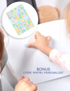 Suporto Set masuta cu 2 scaune pentru copii Alb Maro 3-6 ani cu rafturi pentru carti sertare depozitare organizator jucarii tabla de scris desenat studiat din MDF