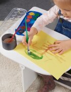 Suporto Set masuta cu scaun incorporat pentru copii 3 in 1 din lemn Mdf 3-6 ani alb-gri