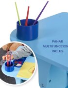Suporto Set masuta cu scaun incorporat pentru copii 3 in 1 din lemn Mdf 3-6 ani albastru